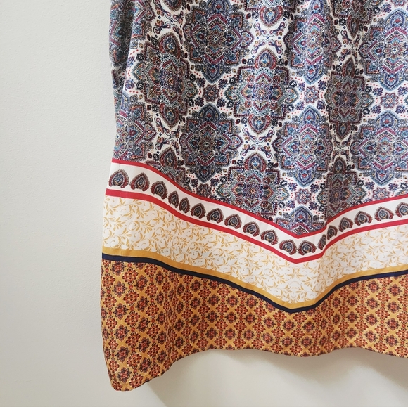 Cynthia Rowley Sleeveless Printed Tank Top Large Boho Border Print - Picture 9 of 9